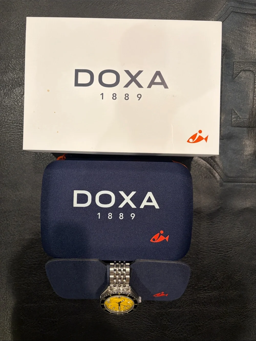 DOXA Watch Sub 200 Divingstar 42mm Yellow Dial on Beads of Rice Bracelet
